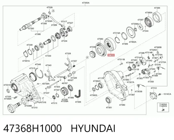 Sprzęgło wiskotyczne (lepkościowe) skrzyni rozdzielczej 47368H1000 Hyundai/Kia