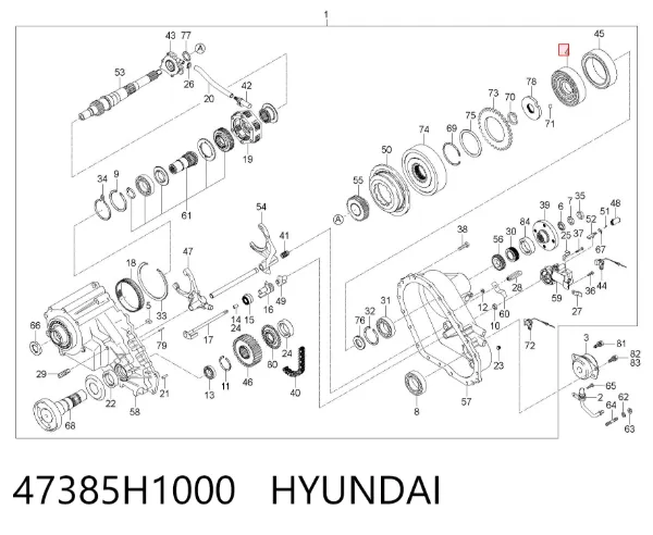 Sprzęgło wiskotyczne (lepkościowe) skrzyni rozdzielczej 47385H1000 Hyundai/Kia