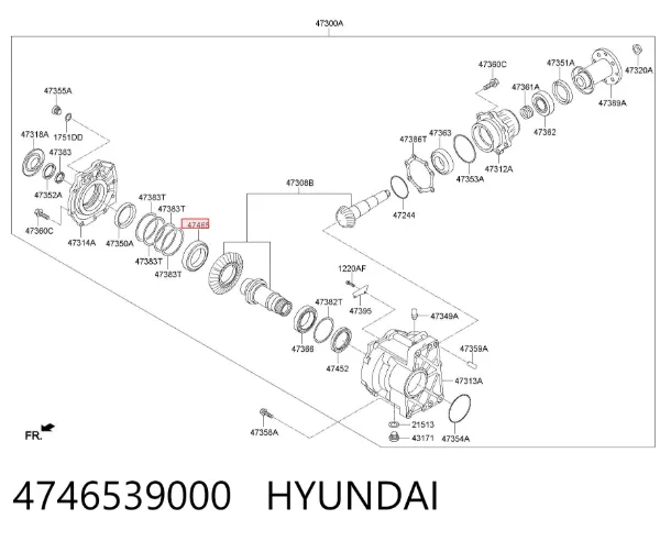 Łożysko wału głównego skrzyni biegów 4746539000 Hyundai/Kia