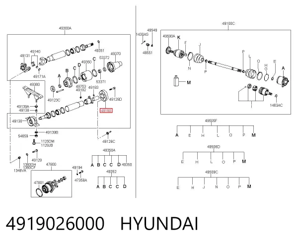 Przegub elastyczny (wg kodów 124 411 00 15, 03918) 4919026000 Hyundai/Kia