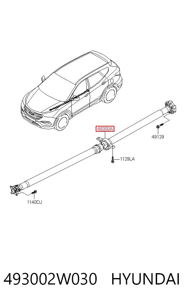 Wał Cardana tylny, kompletny Hyundai Santa Fe III