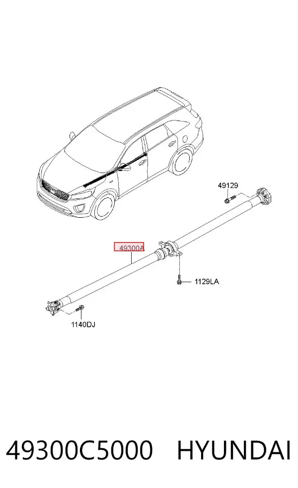 Wał Cardana tylny, kompletny 49300C5000 Hyundai/Kia