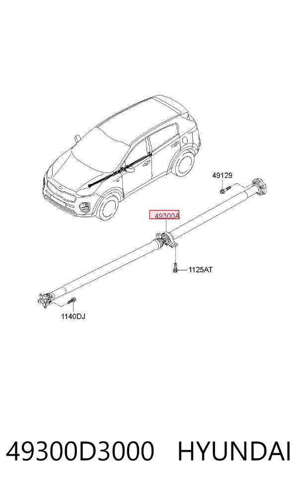 Łożysko podwieszane wału Cardana 49300D3000 Hyundai/Kia