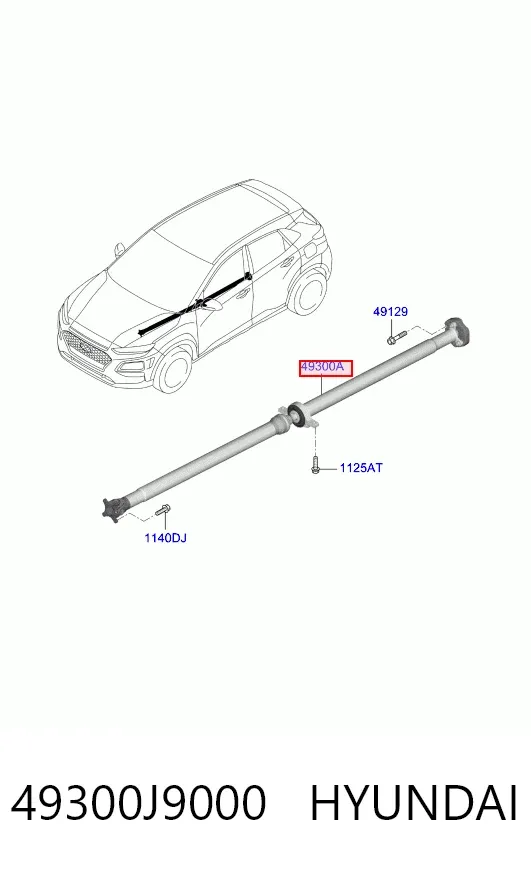 Wał Cardana tylny, kompletny Hyundai KONA OS