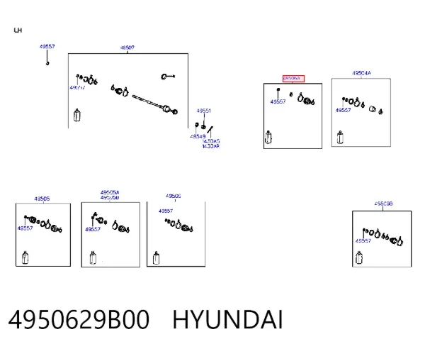 Osłona przegubu homokinetycznego półosi przedniej zewnętrzna 4950629B00 Hyundai/Kia