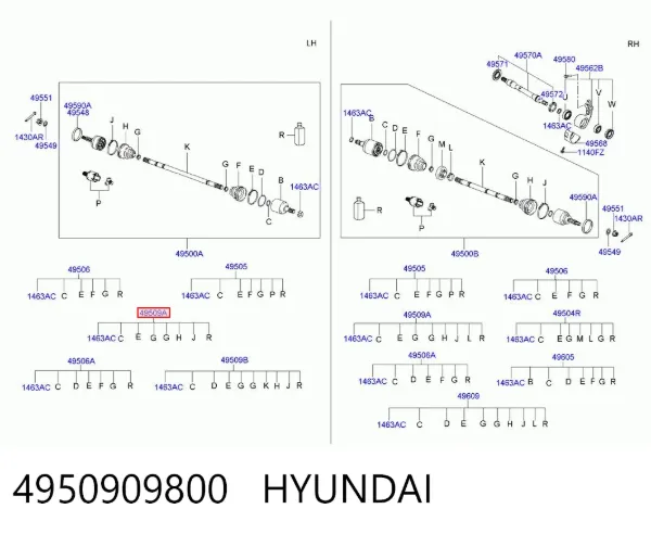 Osłona przegubu homokinetycznego półosi przedniej zewnętrzna Hyundai Sonata IV
