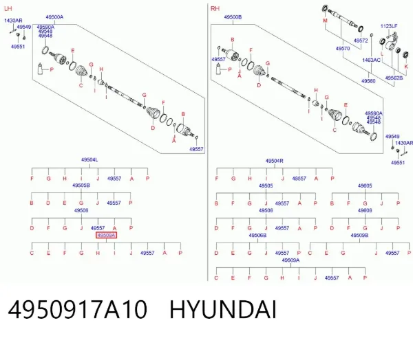 Osłona przegubu homokinetycznego półosi przedniej zewnętrzna 4950917A10 Hyundai/Kia