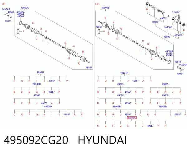 Osłona przegubu homokinetycznego półosi przedniej zewnętrzna 495092CG20 Hyundai/Kia
