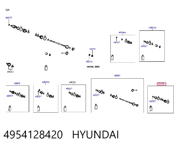 Osłona przegubu homokinetycznego półosi przedniej zewnętrzna 4954128420 Hyundai/Kia