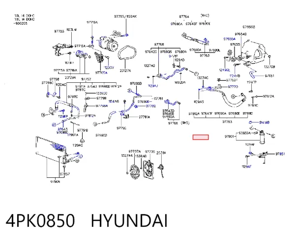 Pas napędowy mechanizmów 4PK0850 Hyundai/Kia