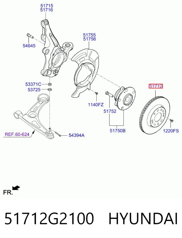 Tarcza hamulcowa przednia 51712G2100 Hyundai/Kia