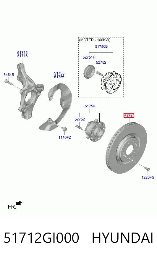 Tarcza hamulcowa przednia 51712GI000 Hyundai/Kia