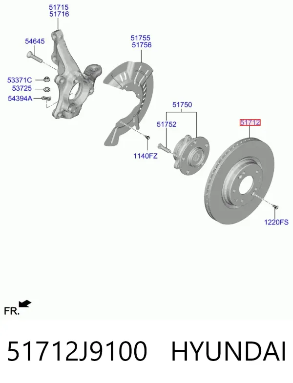 Tarcza hamulcowa przednia 51712J9100 Hyundai/Kia