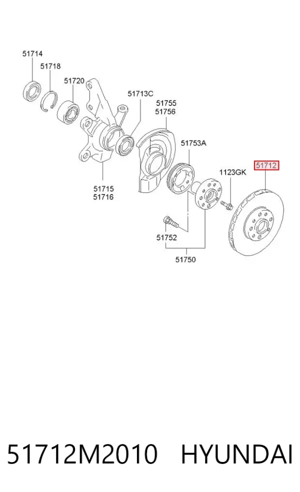 Tarcza hamulcowa przednia 51712M2010 Hyundai/Kia