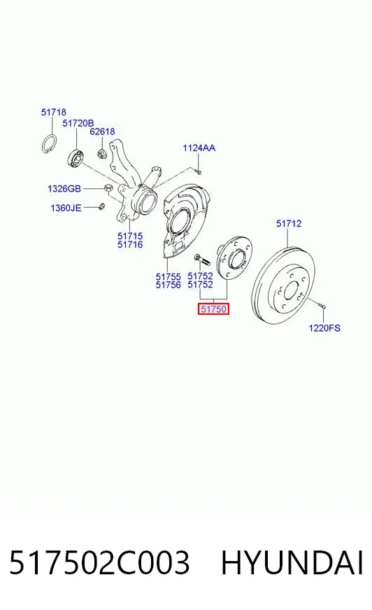 Piasta przednia 517502C003 Hyundai/Kia