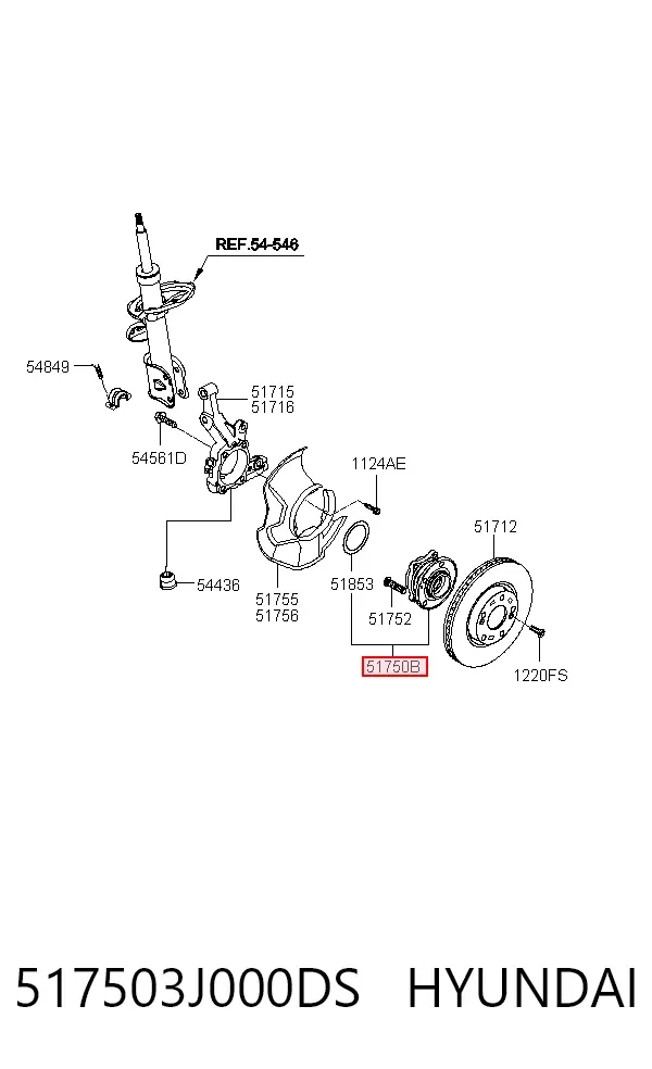Piasta przednia 517503J000DS Hyundai/Kia