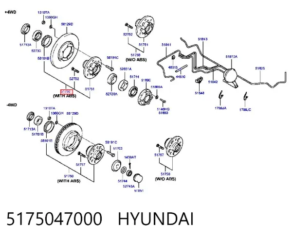 Piasta przednia 5175047000 Hyundai/Kia