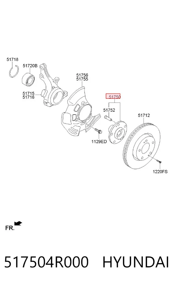 Piasta przednia 517504R000 Hyundai/Kia