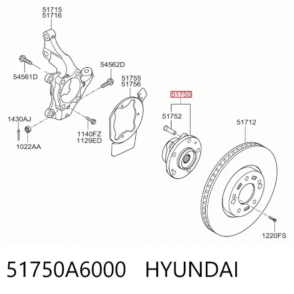 Piasta przednia 51750A6000 Hyundai/Kia