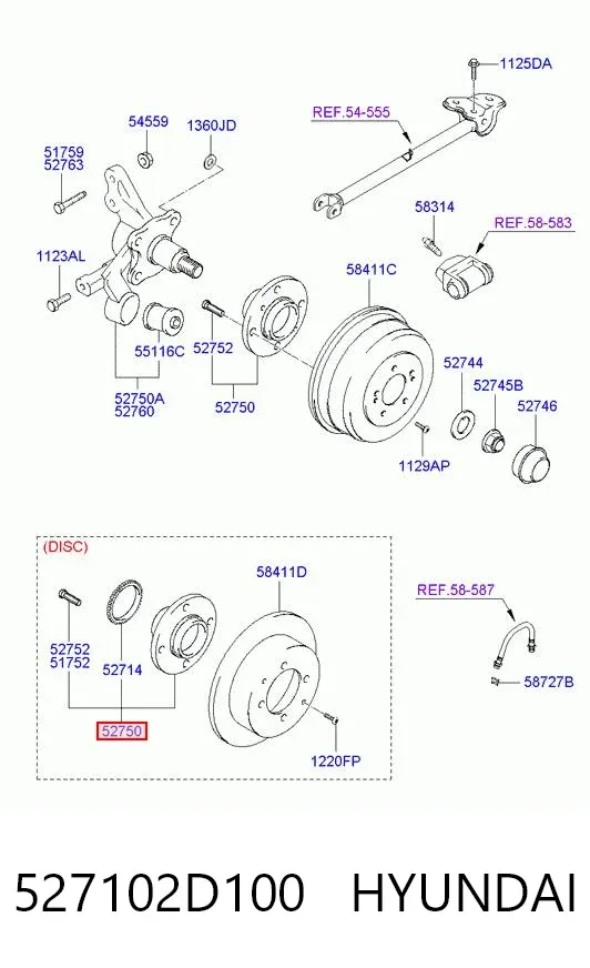 Piasta tylna 527102D100 Hyundai/Kia
