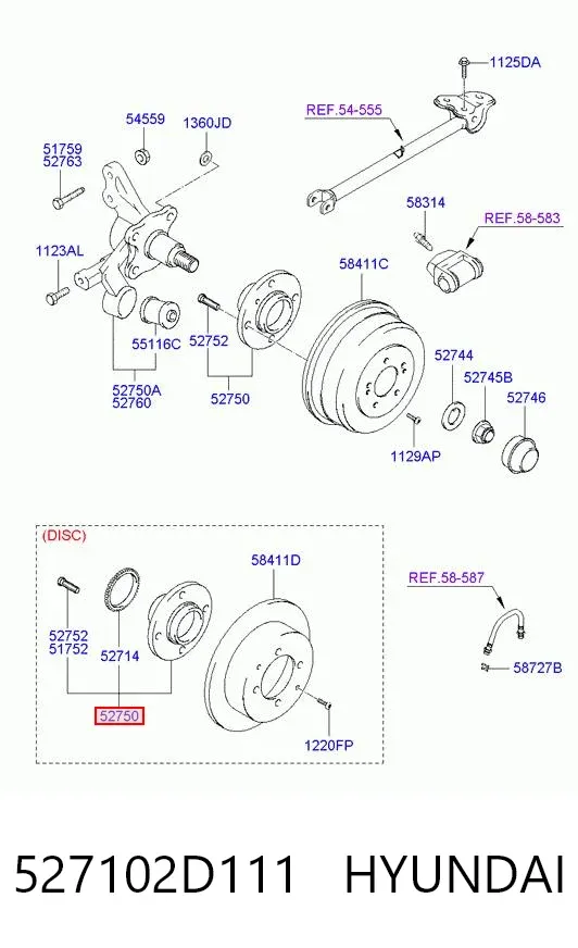 Piasta tylna 527102D111 Hyundai/Kia