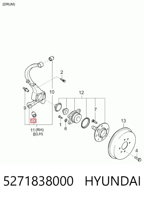Silentblock czopu tylnego 5271838000 Hyundai/Kia