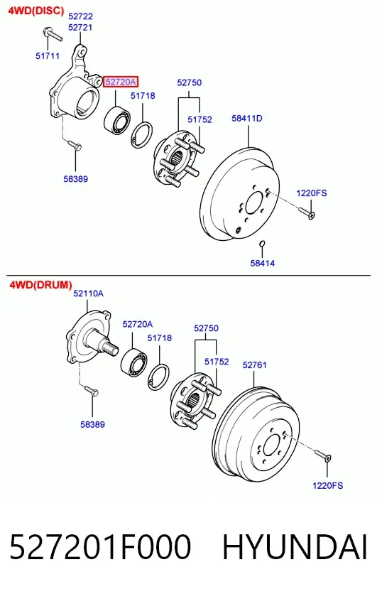 Lożysko piasty tylnej 527201F000 Hyundai/Kia