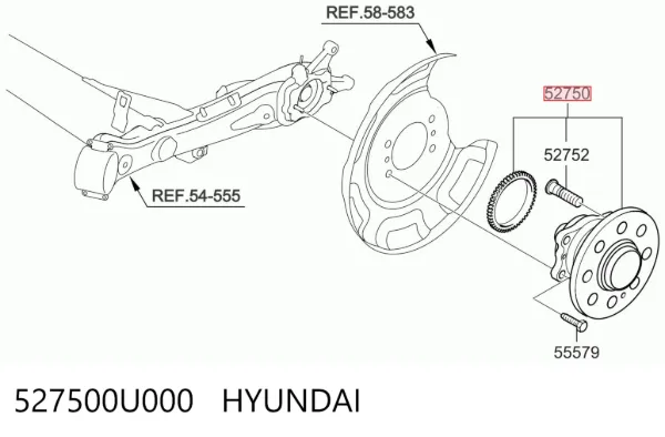 Piasta tylna 527500U000 Hyundai/Kia