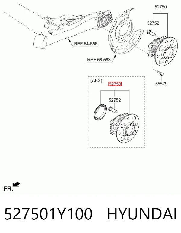 Piasta tylna 527501Y100 Hyundai/Kia