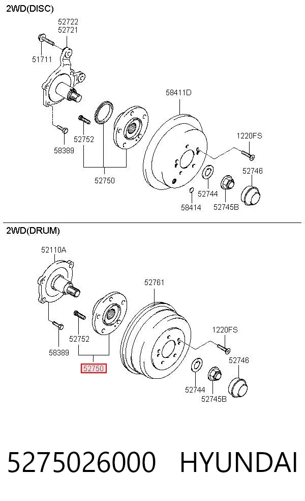 Piasta tylna 5275026000 Hyundai/Kia