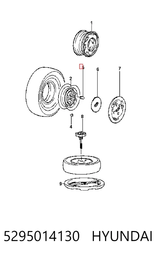 Nakrętka koła 5295014130 Hyundai/Kia