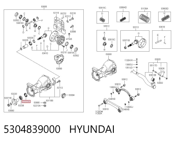 Łożysko końcówki mostu tylnego zewnętrzne 5304839000 Hyundai/Kia