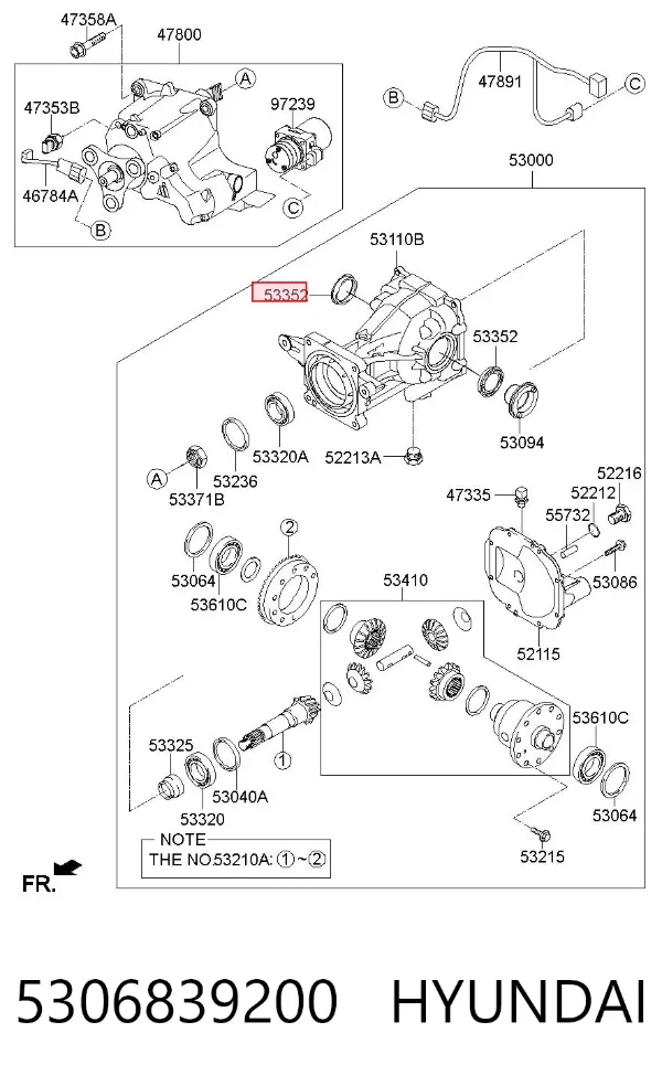 Uszczelniacz reduktora mostu tylnego 5306839200 Hyundai/Kia