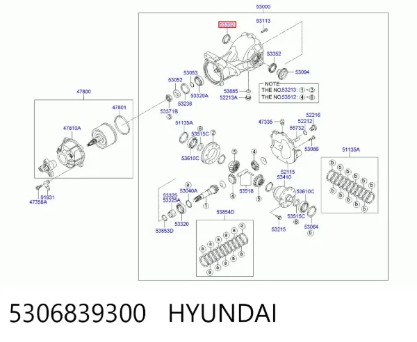 Uszczelniacz reduktora mostu tylnego 5306839300 Hyundai/Kia