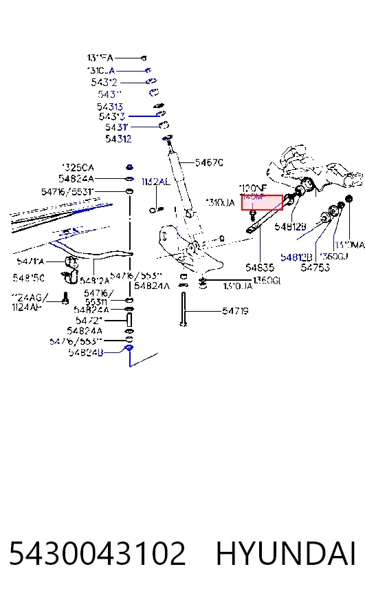 Amortyzator przedni 5430043102 Hyundai/Kia