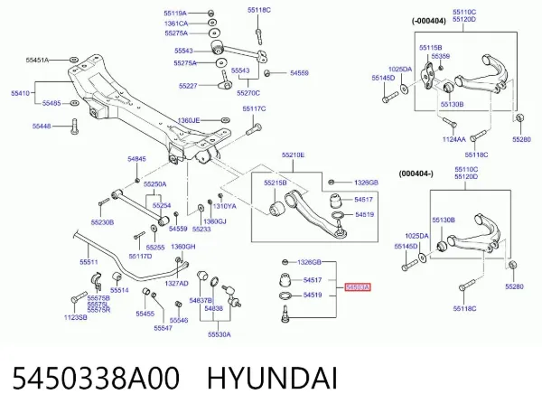 Sworzeń wahacza dolny 5450338A00 Hyundai/Kia