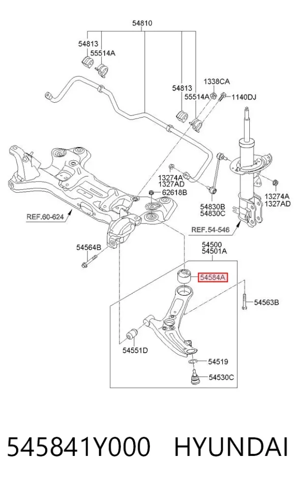 Drążek kierowniczy 545841Y000 Hyundai/Kia