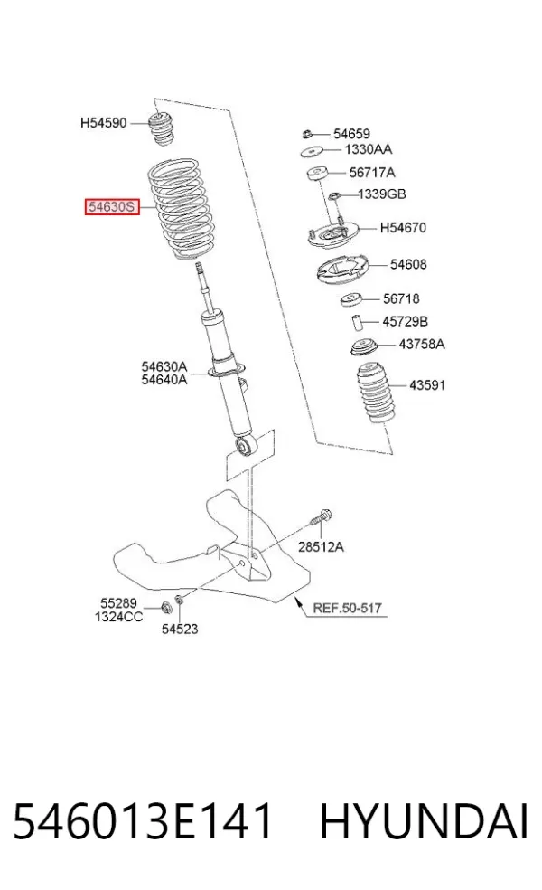 Sprężyna przednia 546013E141 Hyundai/Kia