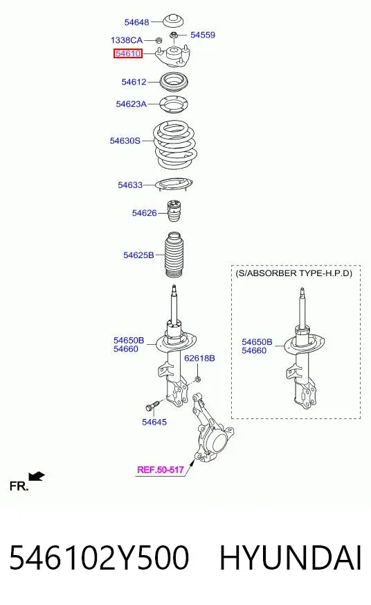 Poduszka amortyzatora przedniego 546102Y500 Hyundai/Kia