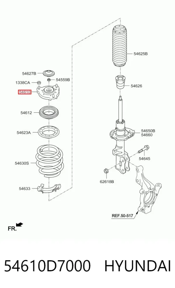 Poduszka amortyzatora przedniego 54610D7000 Hyundai/Kia
