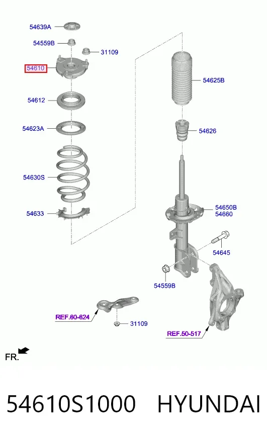 Poduszka amortyzatora przedniego 54610S1000 Hyundai/Kia