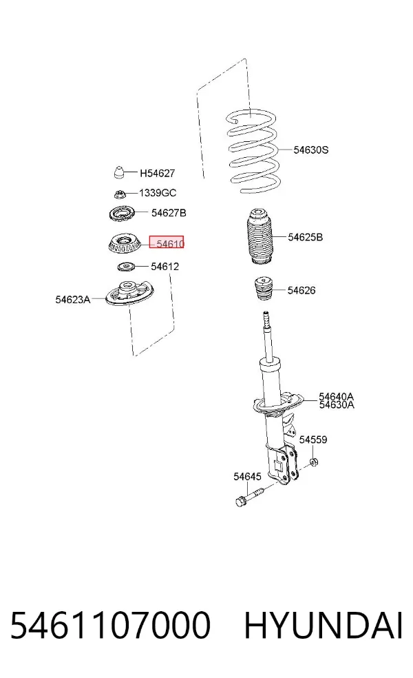 Poduszka amortyzatora przedniego 5461107000 Hyundai/Kia