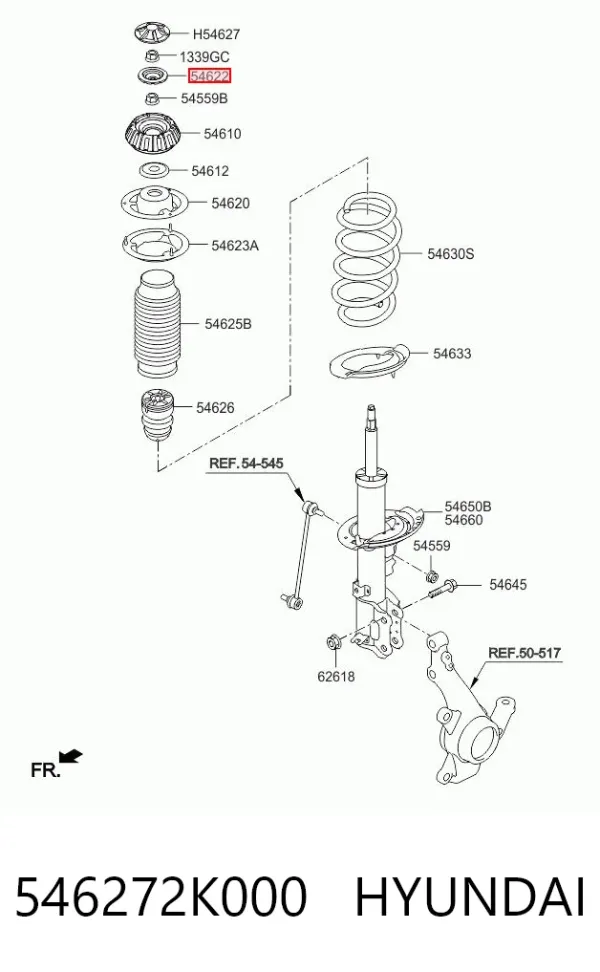 Poduszka amortyzatora przedniego 546272K000 Hyundai/Kia