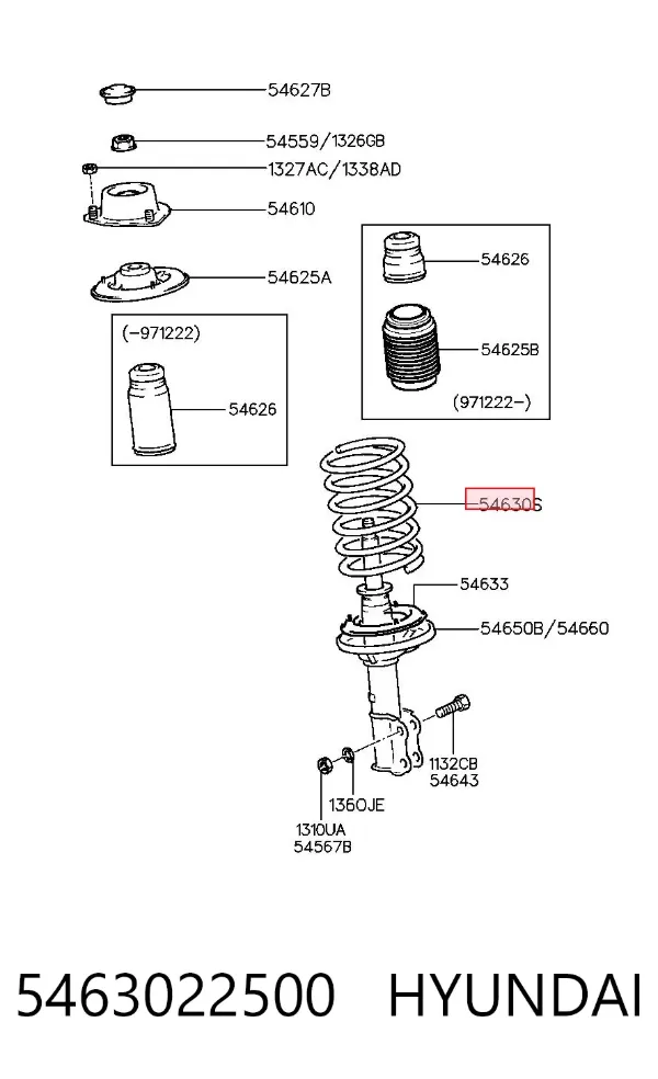 Sprężyna przednia 5463022500 Hyundai/Kia