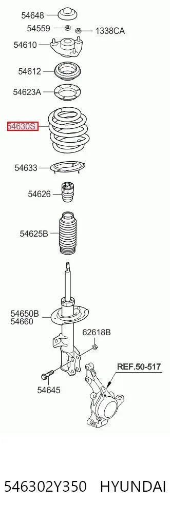Sprężyna przednia 546302Y350 Hyundai/Kia