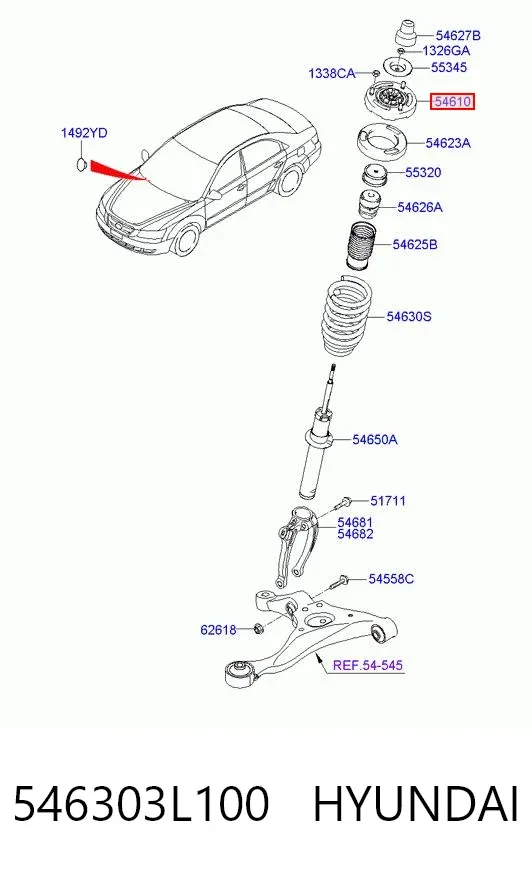 Poduszka amortyzatora przedniego 546303L100 Hyundai/Kia