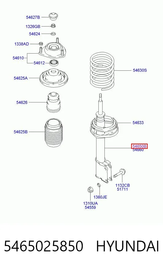 Amortyzator przedni lewy 5465025850 Hyundai/Kia