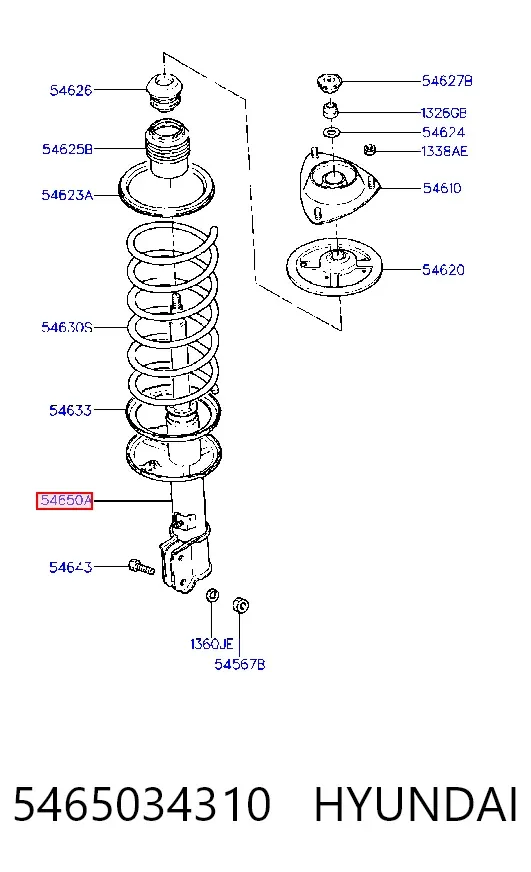 Amortyzator przedni 5465034310 Hyundai/Kia