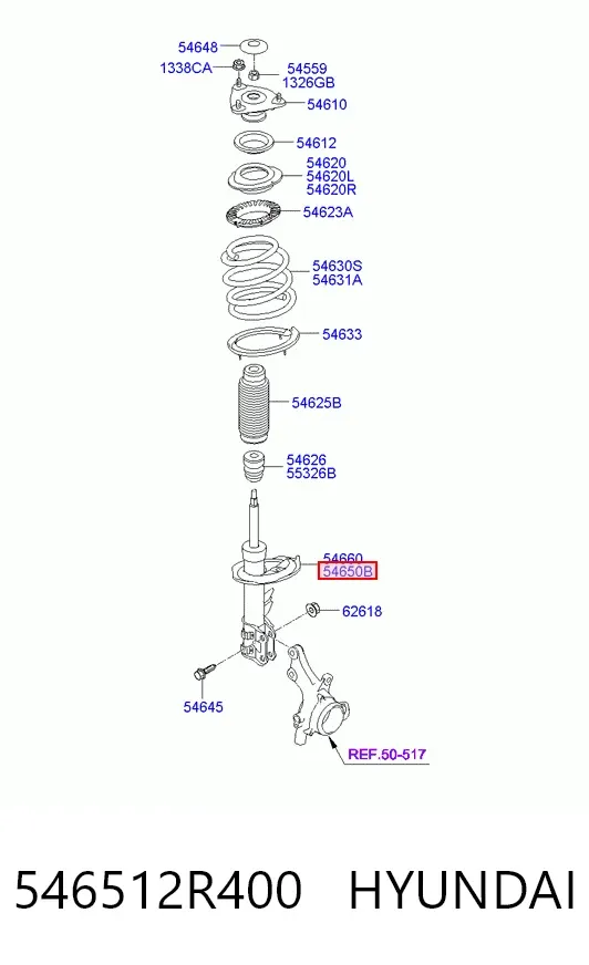 Amortyzator przedni lewy 546512R400 Hyundai/Kia