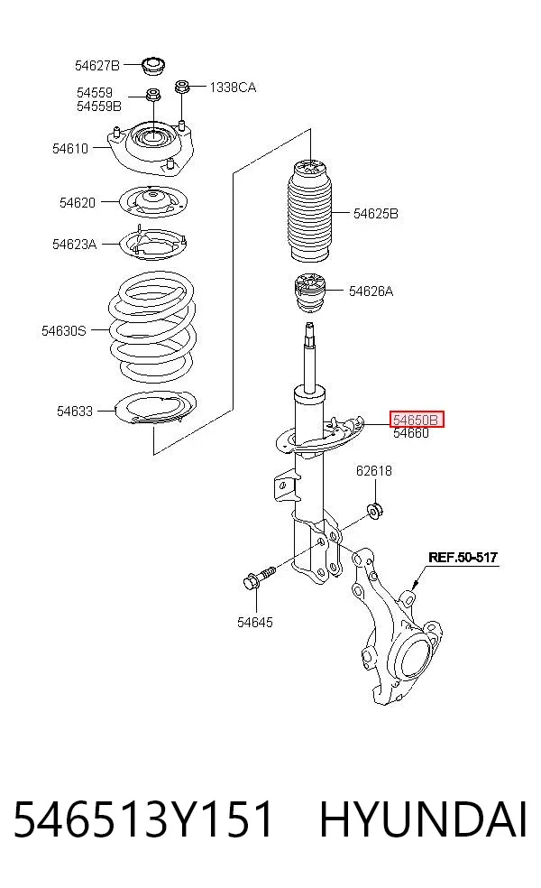 Amortyzator przedni lewy 546513Y151 Hyundai/Kia